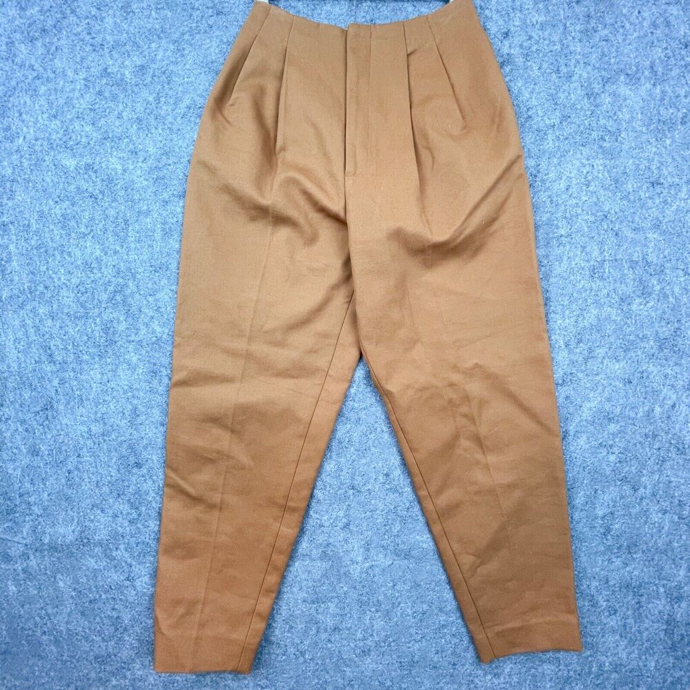 Throw by‎ Sly Pants Womens 1 Gold Pleated Tapered Trousers Baggy Loose